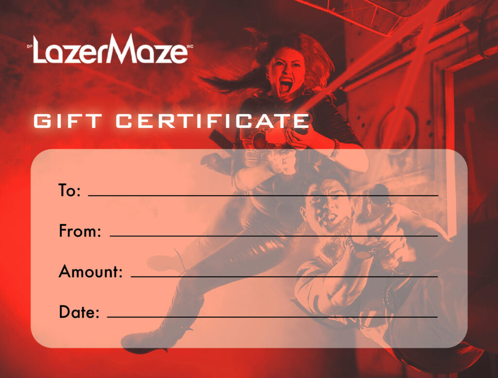 Laser Tag Gift Certificate